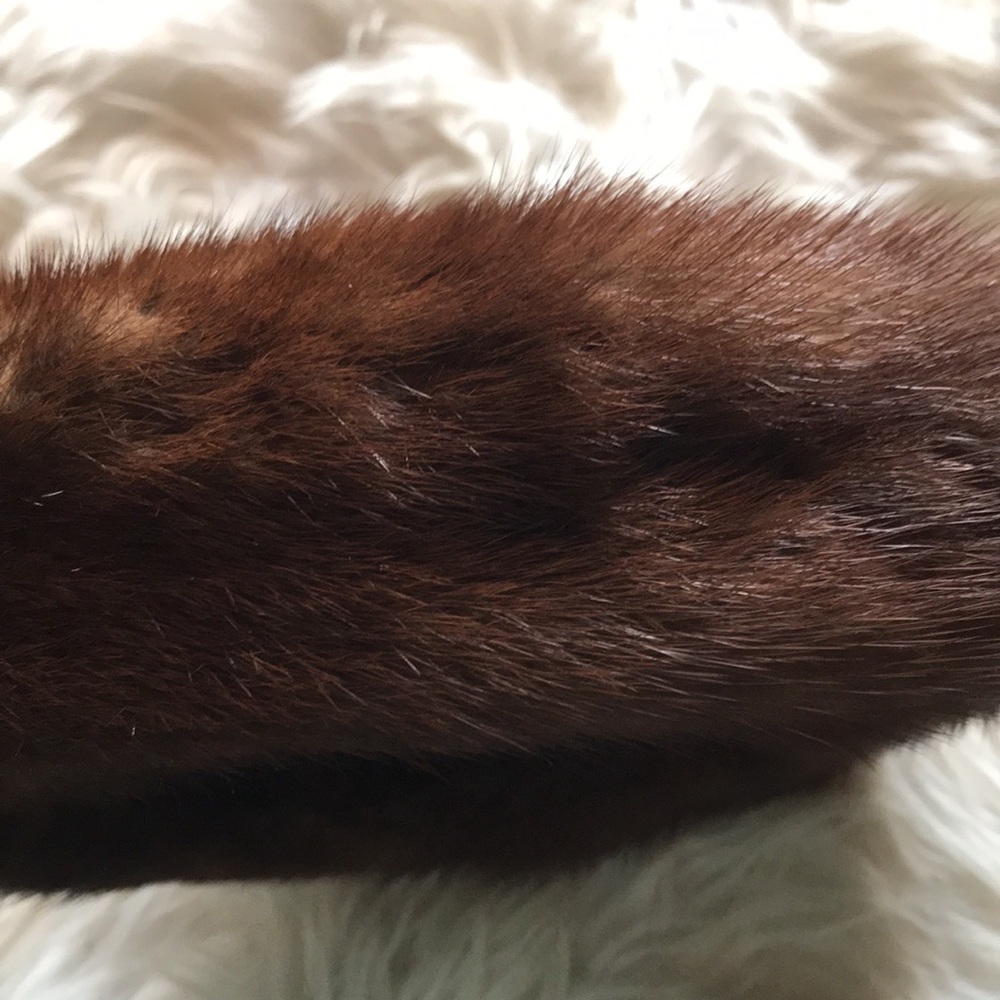 Vintage Brown Mink Fur Beret Hat 1960’s Designer Wedding Genuine Cap Warn Bride - Picture 8 of 15
